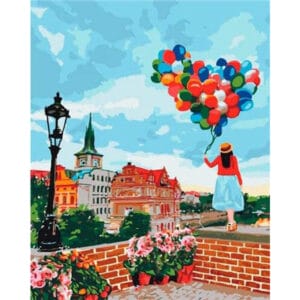 Girl with Multi Color Balloon