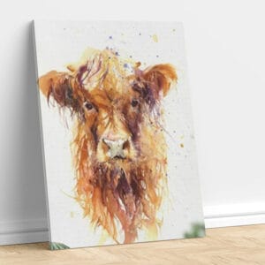 Watercolor Cow Painting