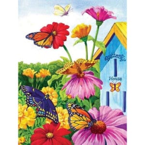 Multi Color Flower with Butterflies