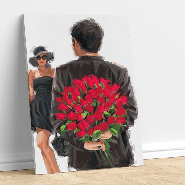 Man Bring Red Rose for his Lover