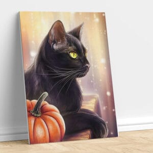 Black Cat and pumpkin