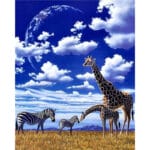 Giraffe And Zebra