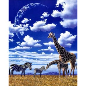 Giraffe And Zebra