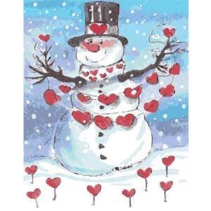 Snowman with Hearts