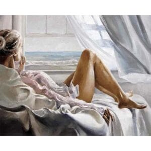 Woman in a Sea View Room