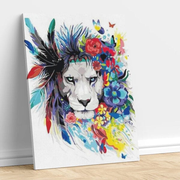 Abstract Colorful Lion