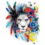 Abstract Colorful Lion