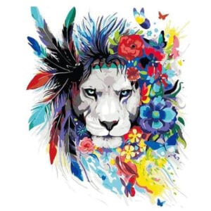 Abstract Colorful Lion