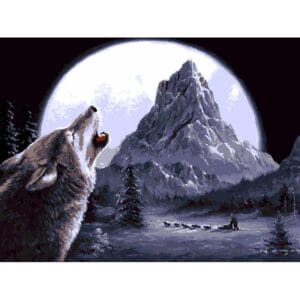 Supermoon and Wolf