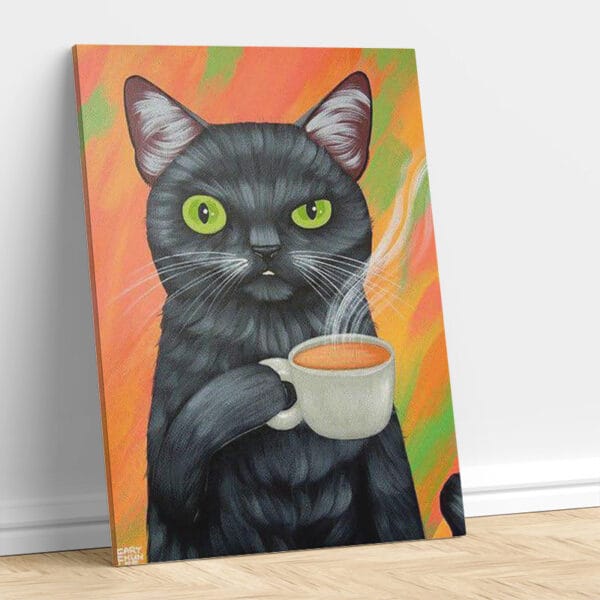 Cat Enjoying Tea