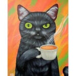 Cat Enjoying Tea