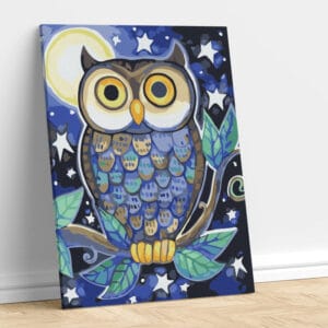 Abstract Owl in Moon Light