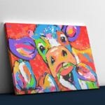 Cow Eating Flower Abstract Art