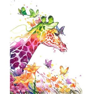 giraffe And Butterflies