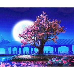 Romantic Tree in Moonlight