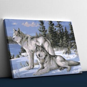 Wolves in the snow