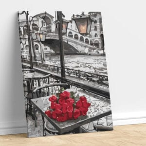 Beautiful Red Rose on Table