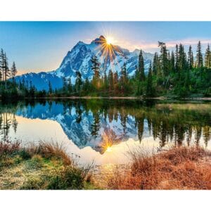 Mountain River and Sunrise