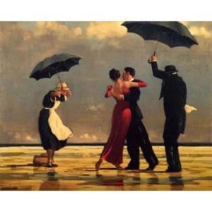 Couple Dancing under the Umbrella