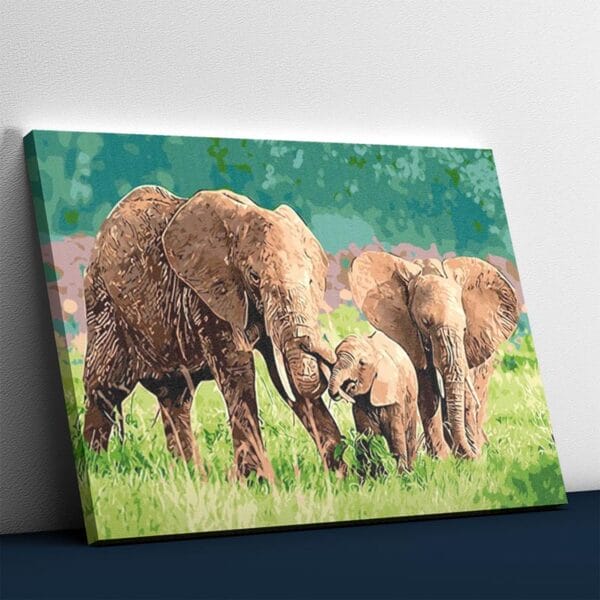 Elephant Family Enjoying