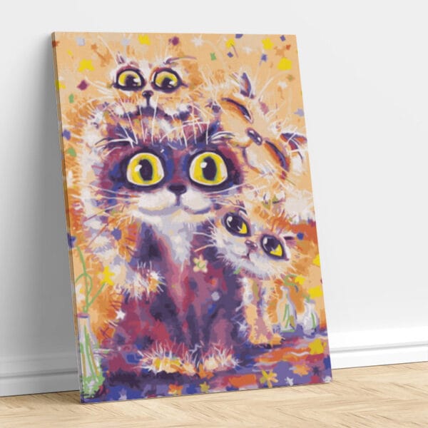 Beautiful Four Abstract Cats