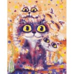 Beautiful Four Abstract Cats