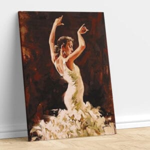 Dancing Woman in White Dress