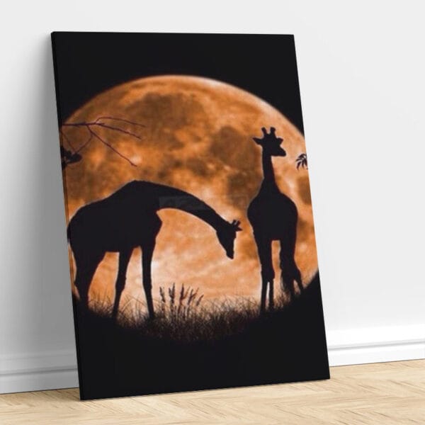 Romantic Giraffe in Moon Light