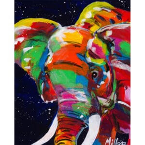 Beautiful Abstract Elephant with Color