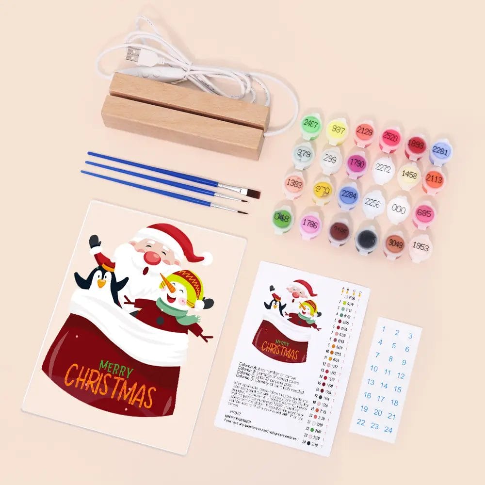 Santa and Snowman - LED Paint by Numbers