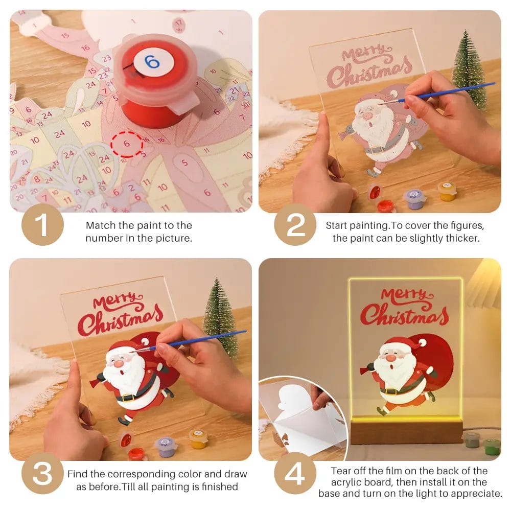 Santa with Gifts - LED Paint by Numbers 3 - Paint by Numbers 023 12 - Paint by Numbers