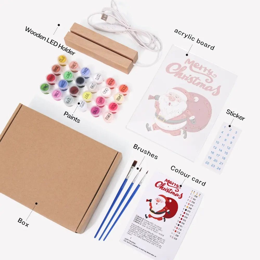 Santa with Gifts - LED Paint by Numbers 2 - Paint by Numbers 023 7 - Paint by Numbers