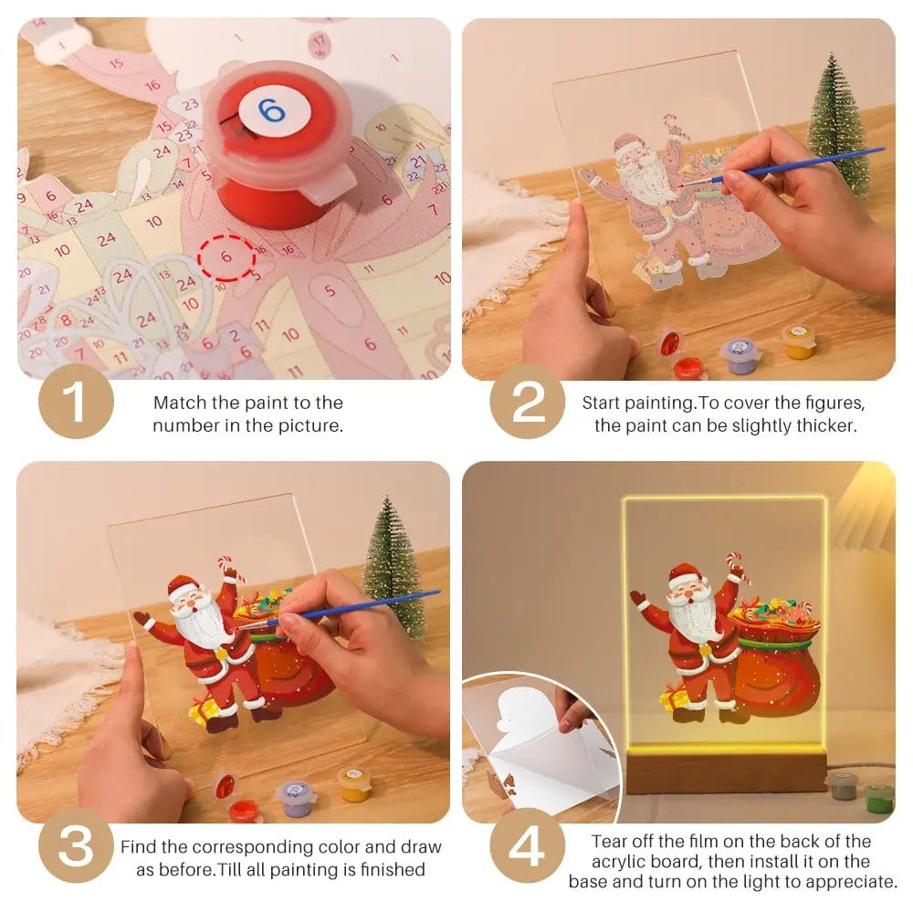 Santa with the Gifts - LED Paint By Numbers 3 - Paint by Numbers 024 12 - Paint by Numbers