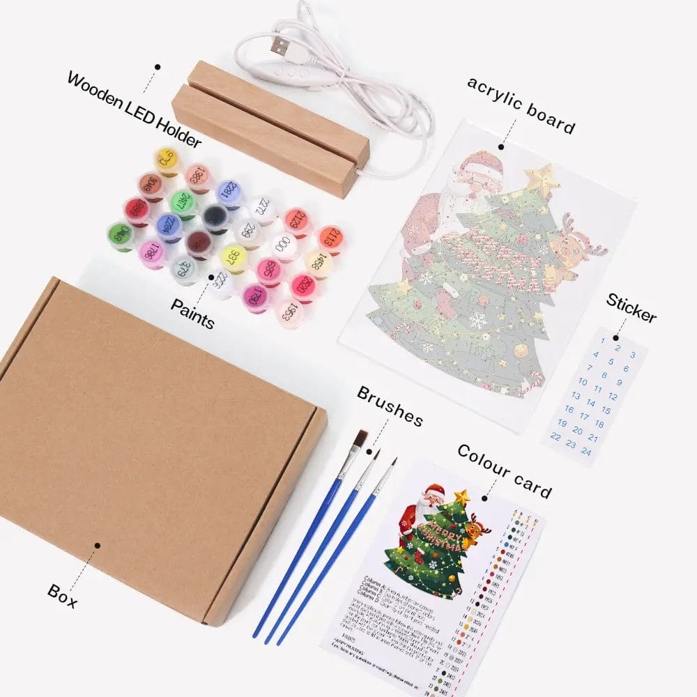 Merry Christmas Santa - LED Paint by Numbers 2 - Paint by Numbers Merry Christmas Santa - LED Paint by Numbers