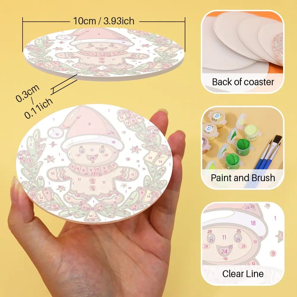 Merry Christmas Coasters 3 - Paint by Numbers 06 1 1 - Paint by Numbers