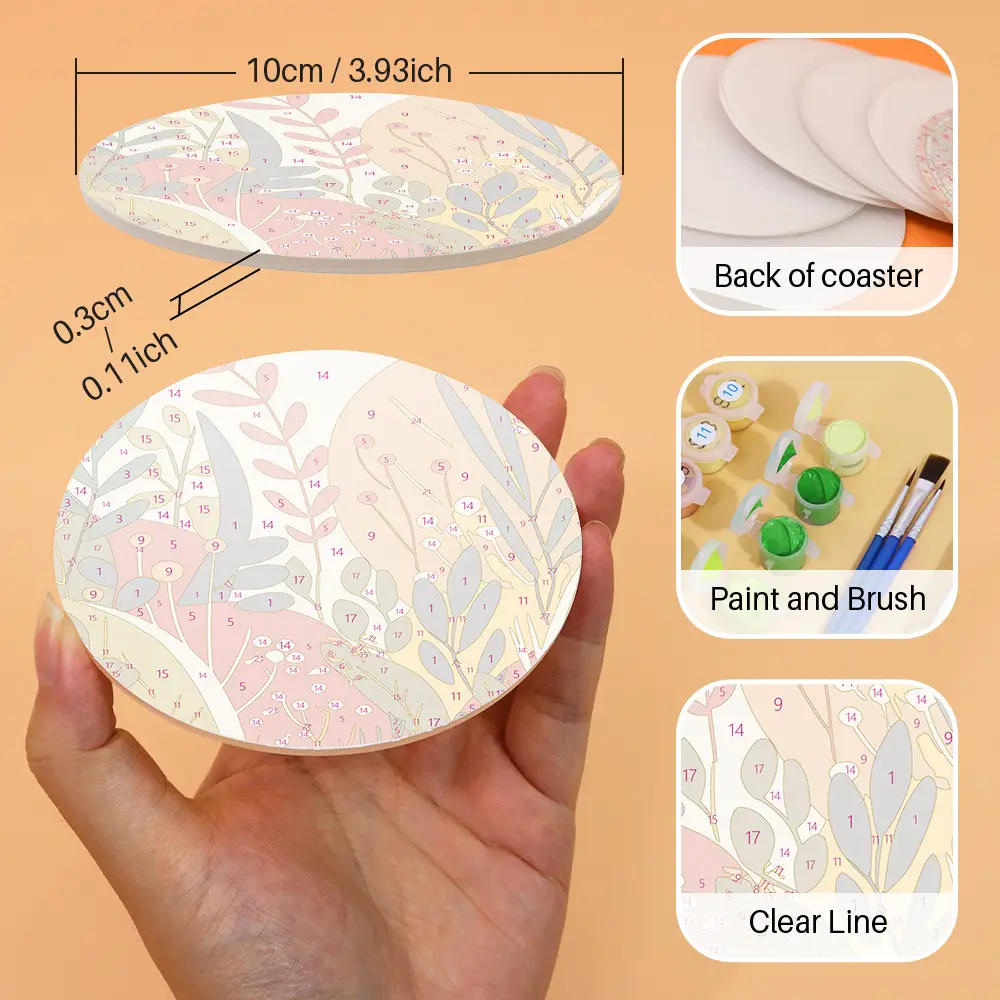 The Plants - Beverage Coasters - DIY Paint by Numbers 3 - Paint by Numbers The Plants - Beverage Coasters - DIY Paint by Numbers
