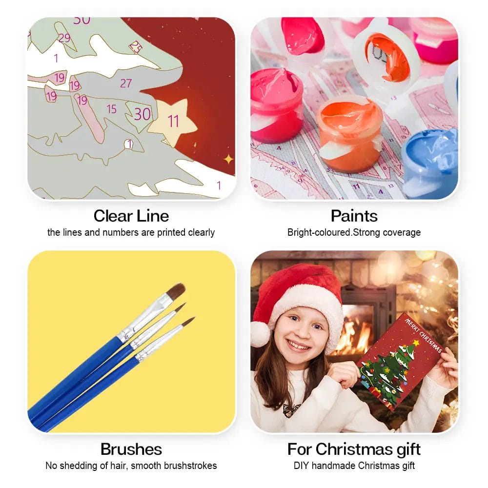 Personalized Christmas Cards 3 - Paint by Numbers Personalized Christmas Cards
