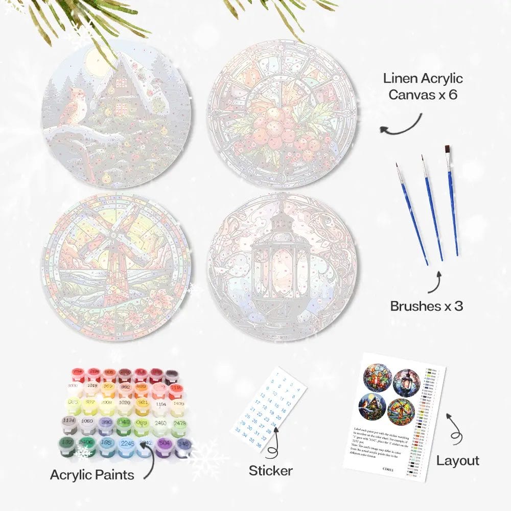 The Nature Placemats (4 Pieces) Paint by number 1 - Paint by Numbers The Nature Placemats (4 Pieces) Paint by number