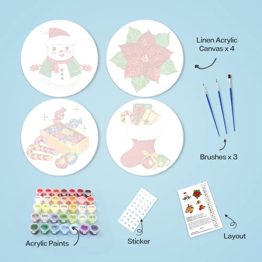 The Snowman Christmas Placemat - Paint by Numbers 1 - Paint by Numbers The Snowman Christmas Placemat - Paint by Numbers