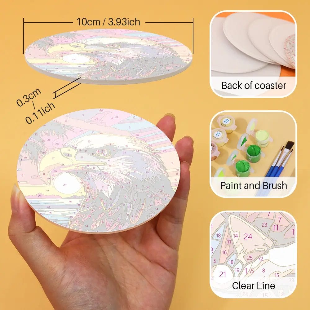 Colorful Animals - Tiger Fox Cat Coasters DIY Paint By Numbers