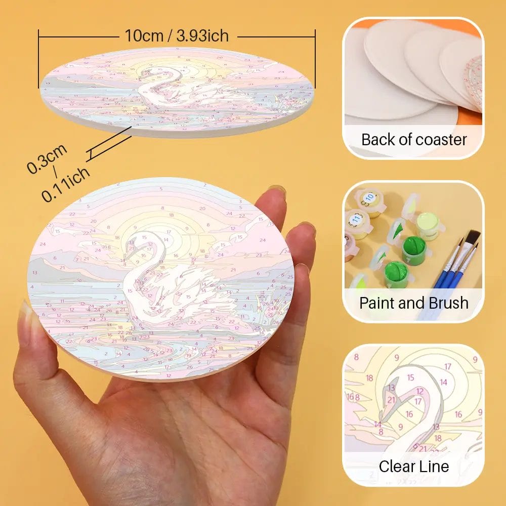 Colorful Sealife - Custom Cup Coasters - Paint by Numbers 3 - Paint by Numbers Colorful Sealife - Custom Cup Coasters - Paint by Numbers