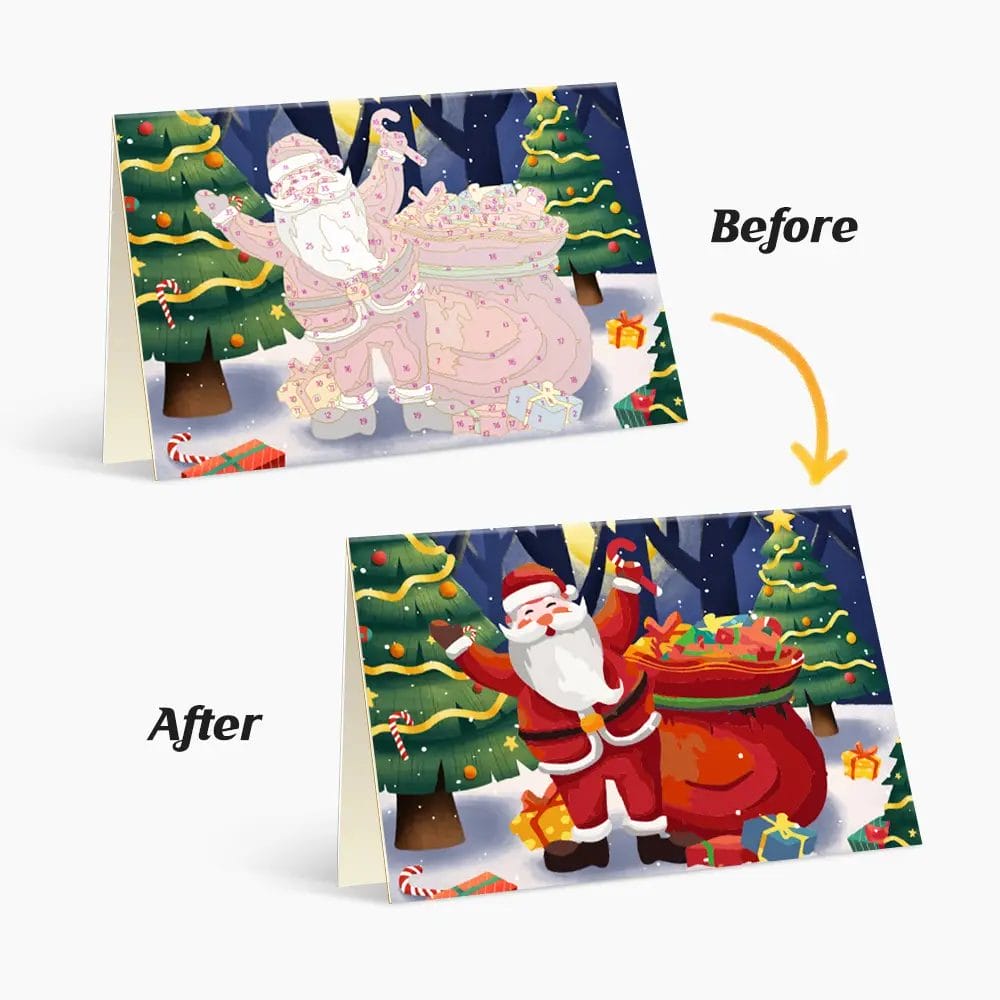 Family Christmas Cards 3 - Paint by Numbers Family Christmas Cards