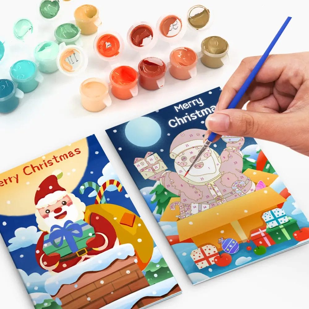 Christmas Holiday Cards 2 - Paint by Numbers Christmas Holiday Cards