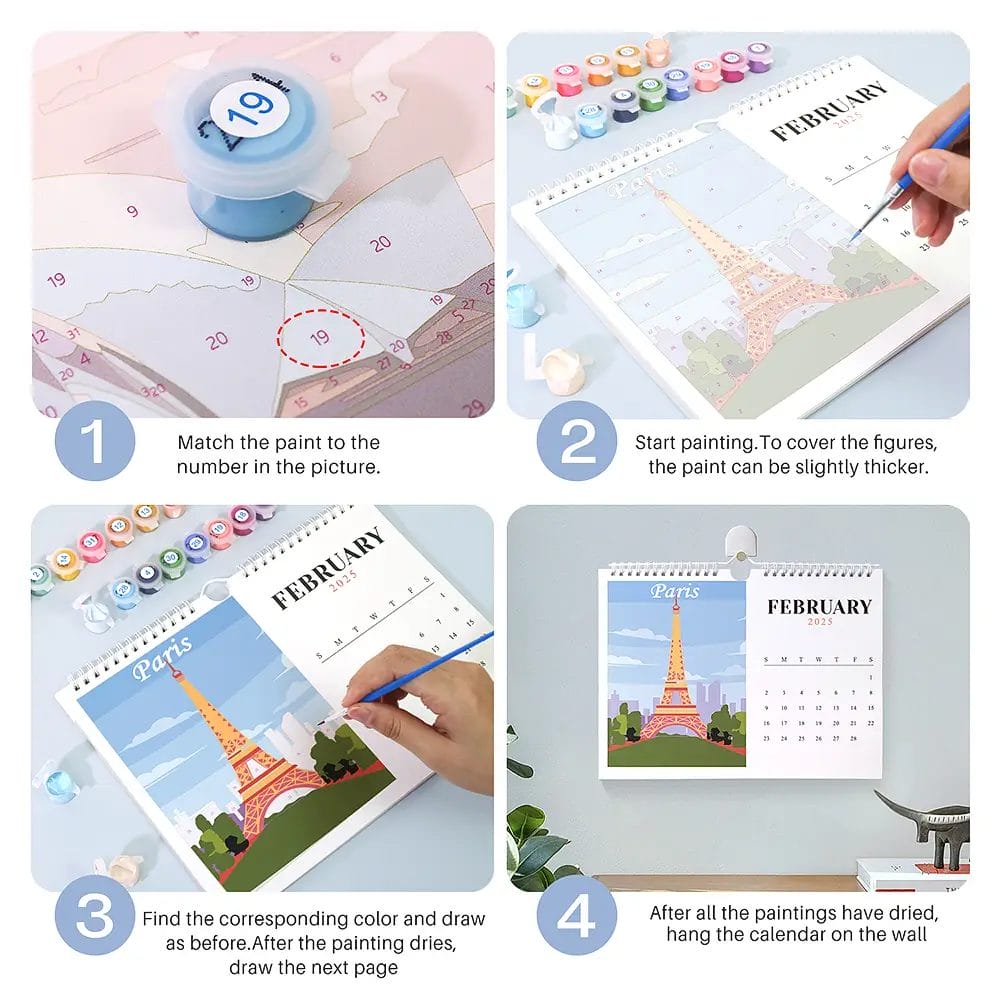 Calendar 2025 with City Views - Paint by Numbers