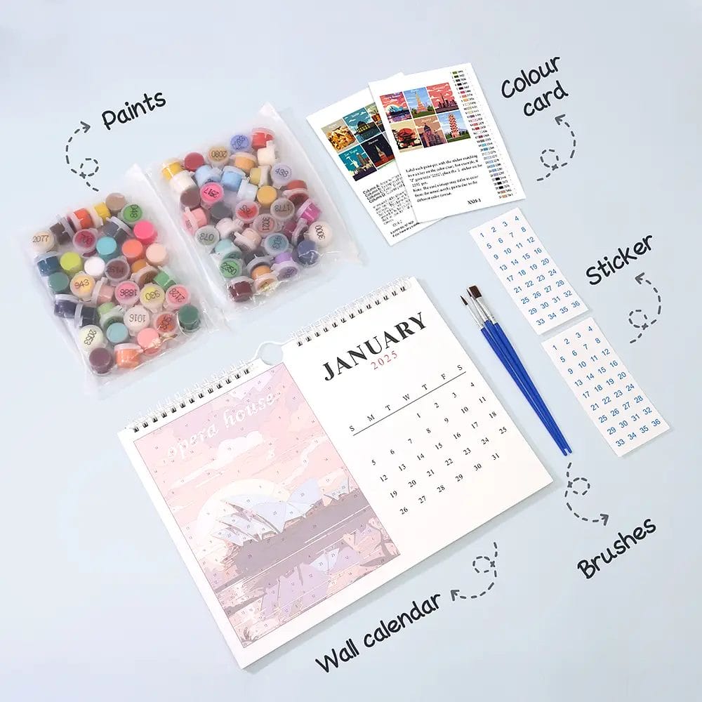 Calendar 2025 with City Views 1 - Paint by Numbers Calendar 2025 with City Views - Paint by Numbers