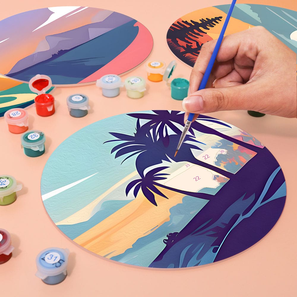Minimalist Nature Placemats (6 Pieces) - Paint by number 2 - Paint by Numbers Minimalist Nature Placemats (6 Pieces) - Paint by number