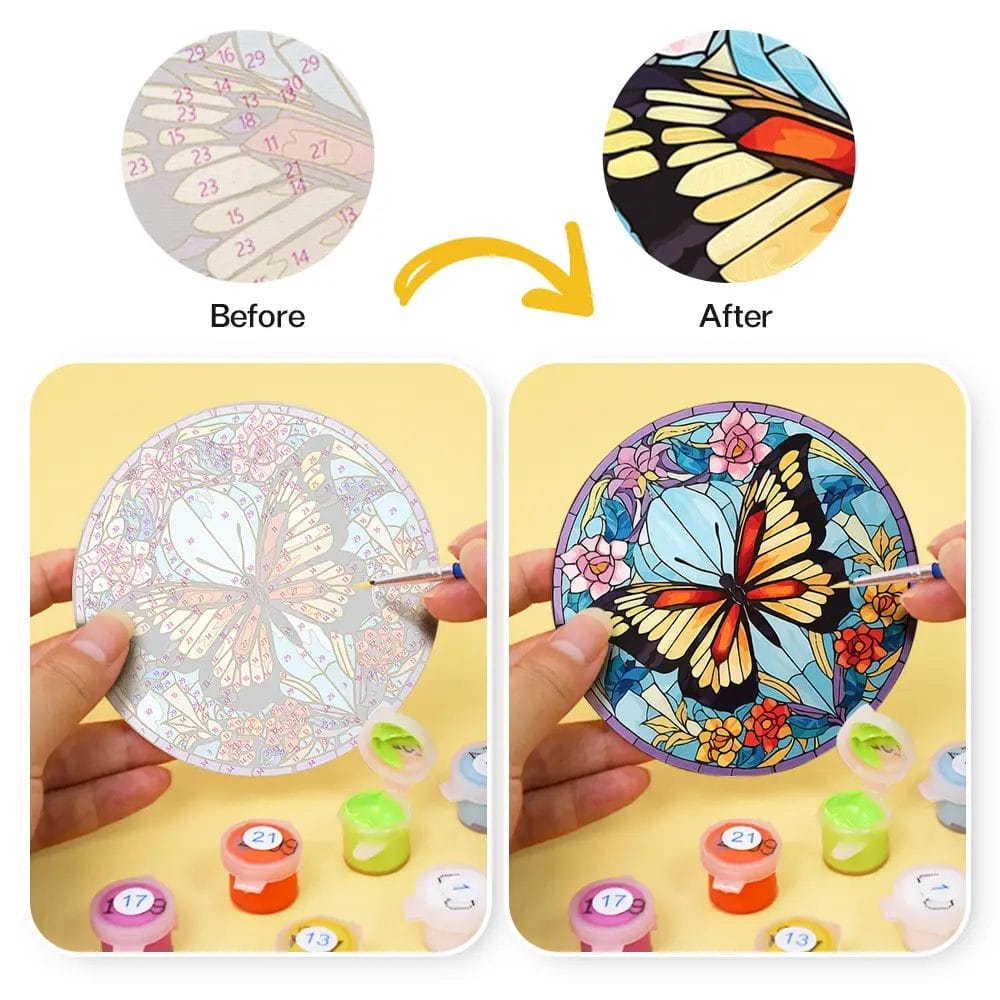 The Butterflies - Coasters Paint by Numbers 3 - Paint by Numbers The Butterflies - Custom Coasters Paint by Numbers