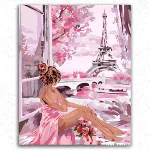 Girl Looking at Eiffel Tower