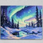 Beautiful Aurora and Trees