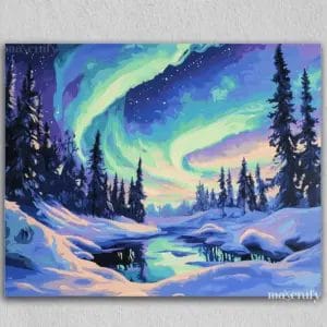 Beautiful Aurora and Trees
